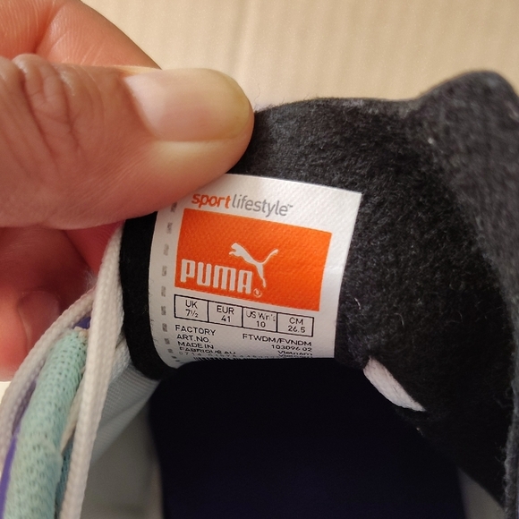 New,Puma Purple and Green Athletic Cleats with Synthetic Leather Upper - Picture 5 of 14